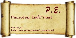 Paczolay Emánuel névjegykártya